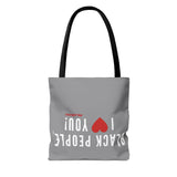 BLACK PEOPLE I LOVE YOU - WHITE TOTE BAG