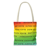 BLACK MAGIC RAINBOW BLACK  TOTE BAG
