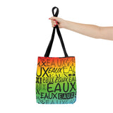 EAUX - BLACK ON RAINBOW TOTE BAG