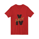 V EAUX IV- BLACK W/ GOLD EAUX UNISEX V- NECK T-SHIRT