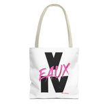 V EAUX IV - BLACK W/ PINK EAUX TOTE BAG