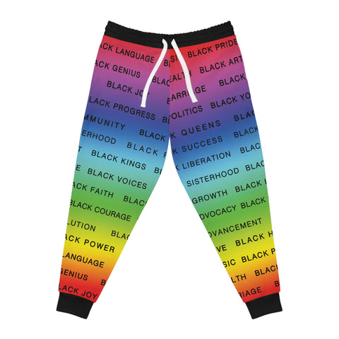 BLACK MAGIC RAINBOW BLACK ATHLECTIC JOGGERS