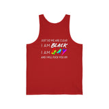BLACK GAY FUP WHITE UNISEX TANK TOP