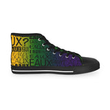 EAUX - BLACK ON MARDI GRAS HI-TOP SNEAKERS WHITE-SOLE