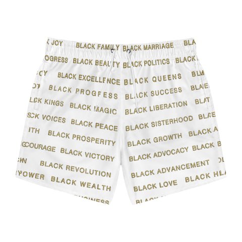 BLACK MAGIC - GOLD LETTERS SWIM TRUNKS
