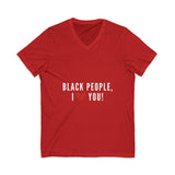 BLACKITY BLACK - WHITE UNISEX V-NECK T-SHIRT