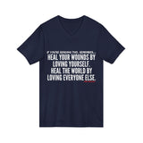 HEAL YOUR WOUNDS UNISEX V-NECK T-SHIRT