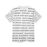 BLACK MAGIC - BLACK LETTERS AOP UNISEX T-SHIRT