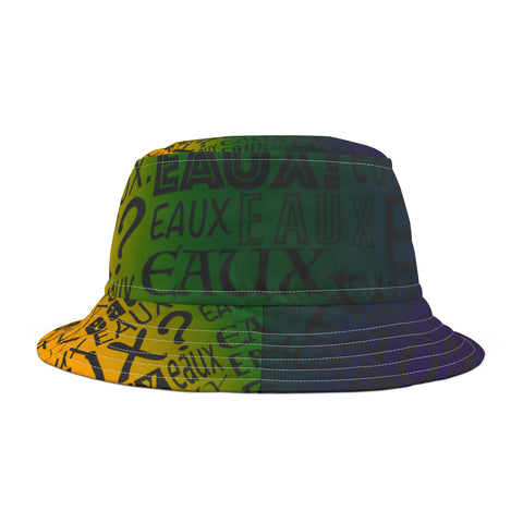 EAUX - BLACK ON MARDI GRAS  AOP BUCKET HAT