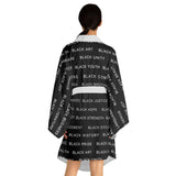 BLACK MAGIC WHITE LETTERS KIMONO
