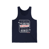 REACH FOR SOMETHING - WHITE RED UNISEX TANKTOP