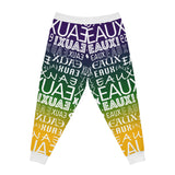 EAUX- WHITE ON MARDI GRAS  ATHLETIC JOGGERS