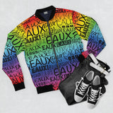 EAUX BLACK ON RAINBOW AOP MEN'S BOMBER JACKET