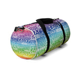 EAUX WHITE ON RAINBOW DUFFEL BAG