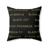 BLACK MAGIC - BLACK GOLD THROW PILLOW