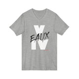 V EAUX IV - WHITE W/ BLACK EAUX UNISEX V-NECK T-SHIRT