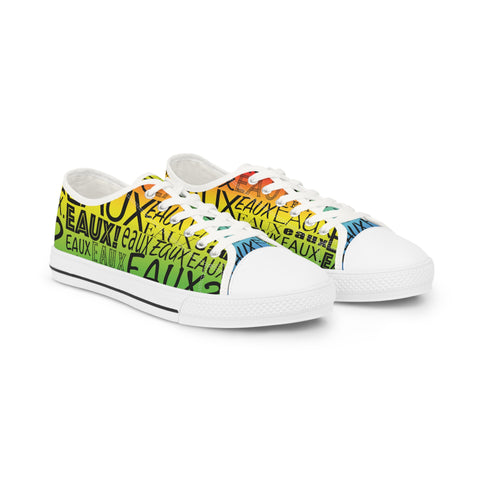 EAUX BLACK ON RAINBOW LOW-TOP SNEAKERS WHITE SOLE