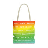 BLACK MAGIC RAINBOW WHITE  TOTE BAG
