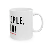 BLACK PEOPLE I LOVE YOU - BLACK CERAMIC MUG WHITE 150Z