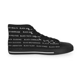 BLACK MAGIC WHITE LETTERS HI-TOP SNEAKERS WHITE-SOLE