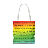 BLACK MAGIC RAINBOW BLACK  TOTE BAG