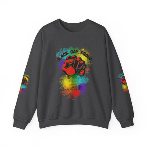 BLACK GAY PROUD FIST UNISEX SWEATSHIRTS