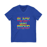 BLACK GAY PROUD UNISEX V-NECK T-SHIRTS