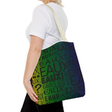EAUX - BLACK ON MARDI GRAS TOTE BAG
