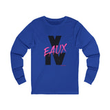 V EAUX IV - BLACK W/ PINK EAUX UNISEX LONG SLEEVE T-SHIRT