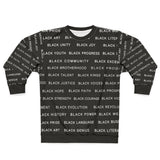 BLACK MAGIC WHITE LETTERS AOP UNISEX SWEATSHIRT