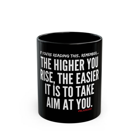 TAKE AIM CERAMIC MUG - BLACK 110Z, 150Z