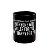 SMILES FOR YOU CERAMIC MUG - BLACK 110Z, 150Z