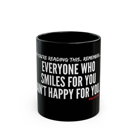 SMILES FOR YOU CERAMIC MUG - BLACK 110Z, 150Z