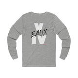 V EAUX IV - WHITE W/ BLACK EAUX UNISEX LONG SLEEVE T-SHIRT