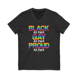 BLACK GAY PROUD AF V-NECK T-SHIRTS