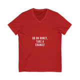 GO ON HONEY UNISEX V-NECK T-SHIRTS