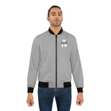 V EAUX IV - WHITE W/ BLACK EAUX AOP MEN'S BOMBER JACKET