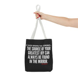 JOY IN THE MIRROR TOTE BAG