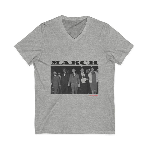 MARCH - BLACK UNISEX V-NECK T-SHIRT