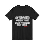 UPSIDE DOWN UNISEX V NECK T SHIRTS