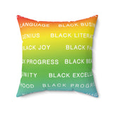 BLACK MAGIC RAINBOW WHITE  THROW PILLOW