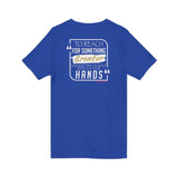 REACH FOR SOMETHING WHITE GOLD UNISEX V-NECK T-SHIRTS