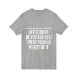 LIFE IS QUICK UNISEX V-NECK T-SHIRT