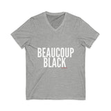 BEAUCOUP BLACK - WHITE UNISEX V-NECK T-SHIRT