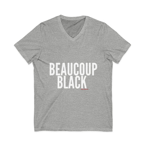 BEAUCOUP BLACK - WHITE UNISEX V-NECK T-SHIRT