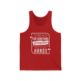 REACH FOR SOMETHING - WHITE RED UNISEX TANKTOP