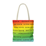 BLACK MAGIC RAINBOW BLACK  TOTE BAG