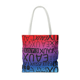 EAUX - BLACK ON RAINBOW TOTE BAG