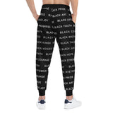 BLACK MAGIC WHITE LETTERS ATHLETIC JOGGERS