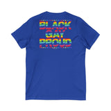 BLACK GAY PROUD UNISEX V-NECK T-SHIRTS
